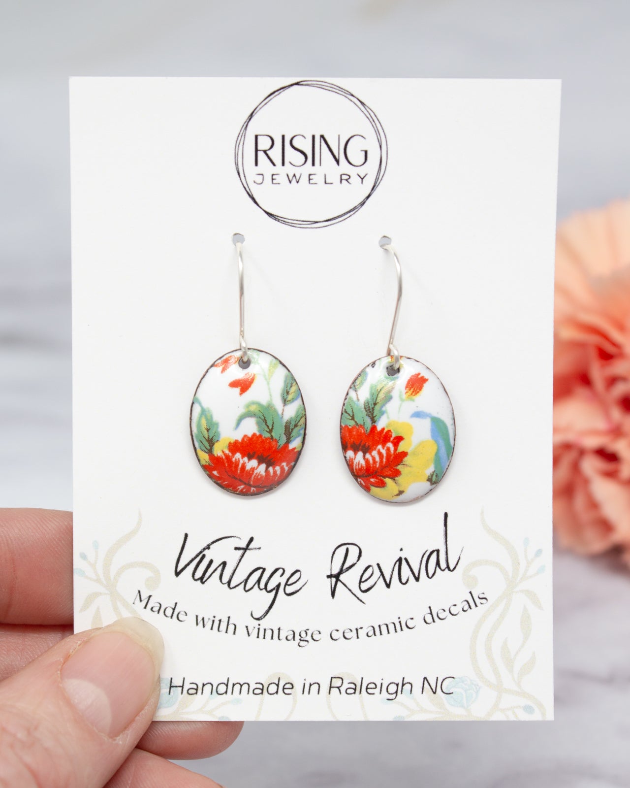 Wildflower Garden Vintage Revival Earrings, Small medallion