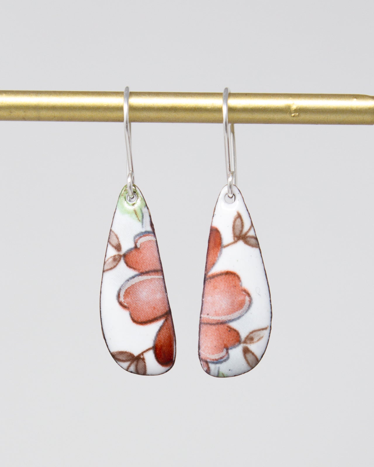 Pink Posy Vintage Revival Earrings, Small Drop