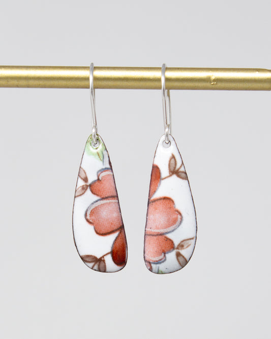 Pink Posy Vintage Revival Earrings, Small Drop