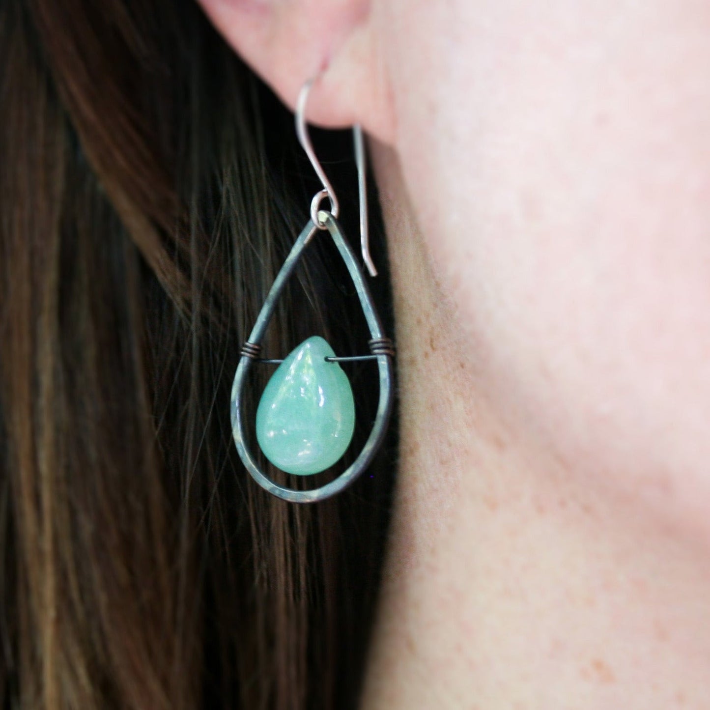 Dusk Large Turquoise Teardrop Whimsy Drop Summer earrings