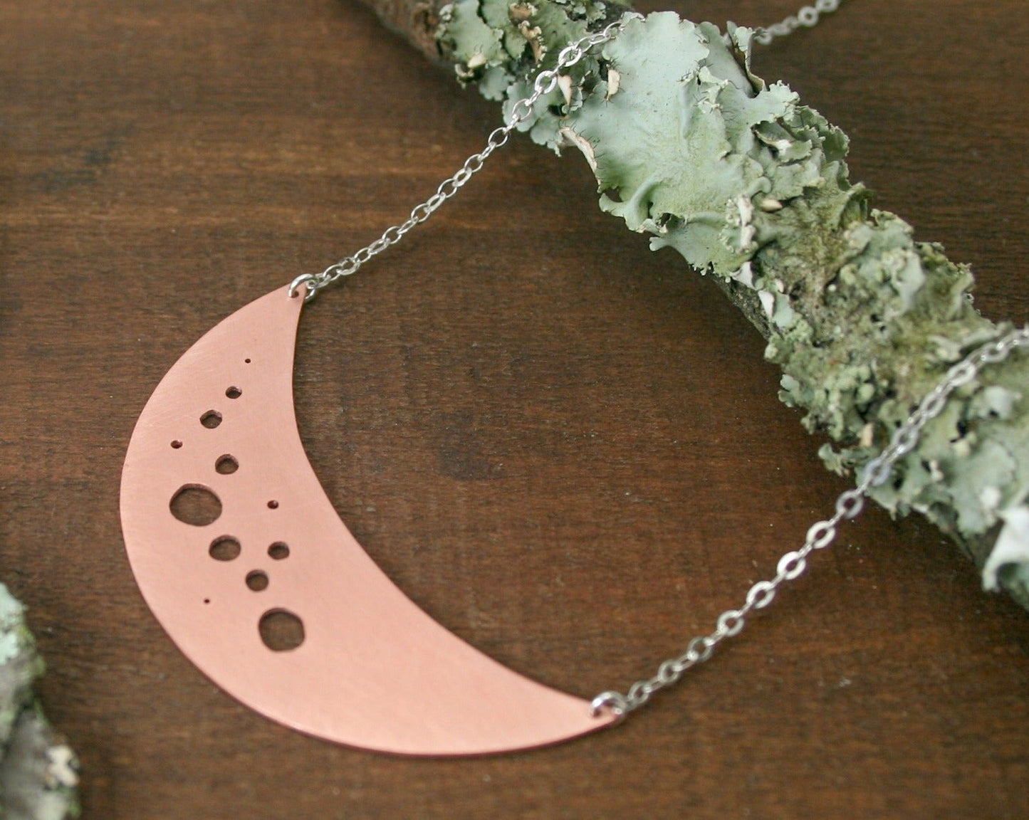 Botanical large Moon necklace