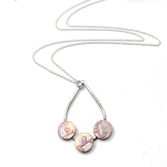 Teardrop grow copper & sterling necklace [ready to ship]