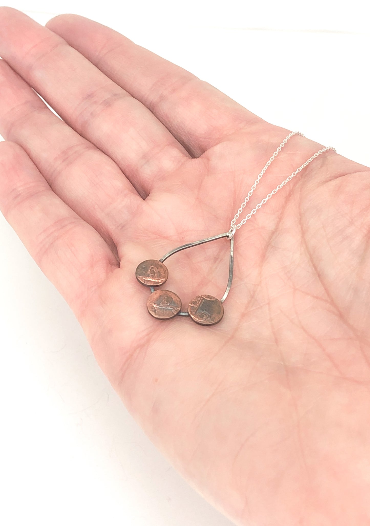 Teardrop grow copper & sterling necklace [ready to ship]