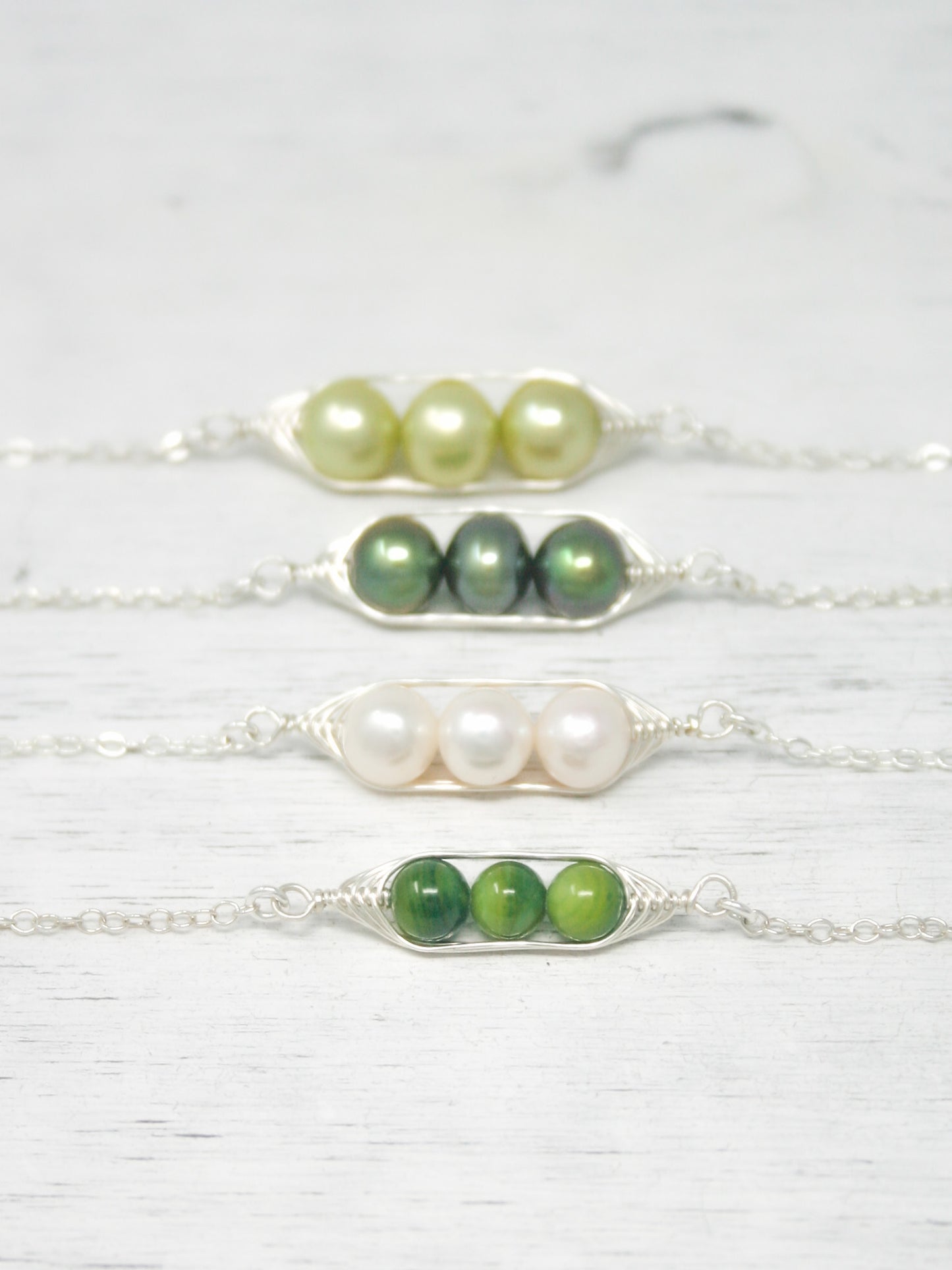 Three peas in a pod bracelet [made to order]