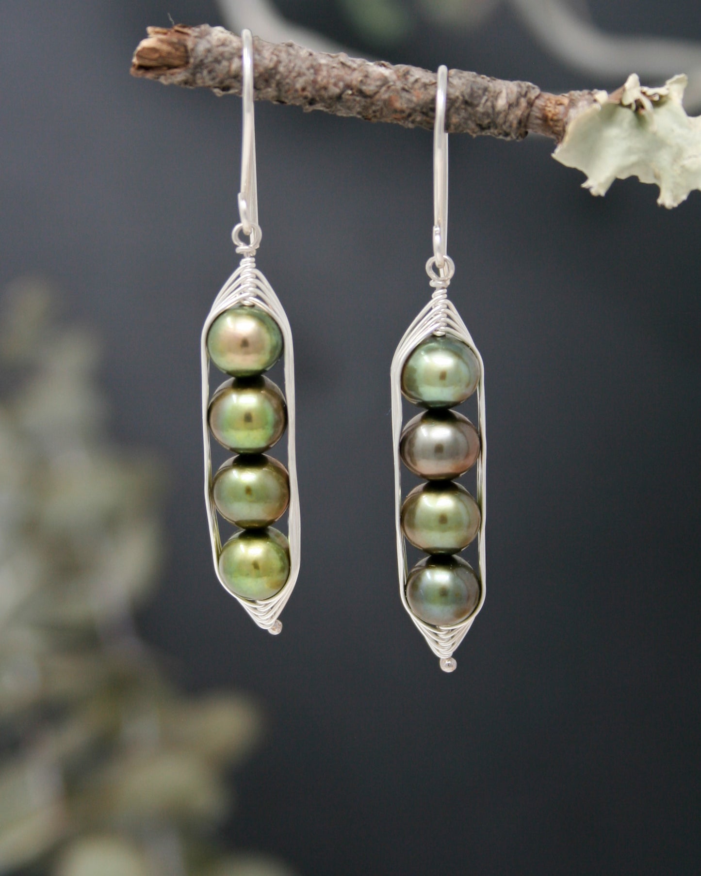 Four peas in a pod earrings [made to order]