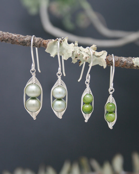 Two peas in a pod earrings [made to order]