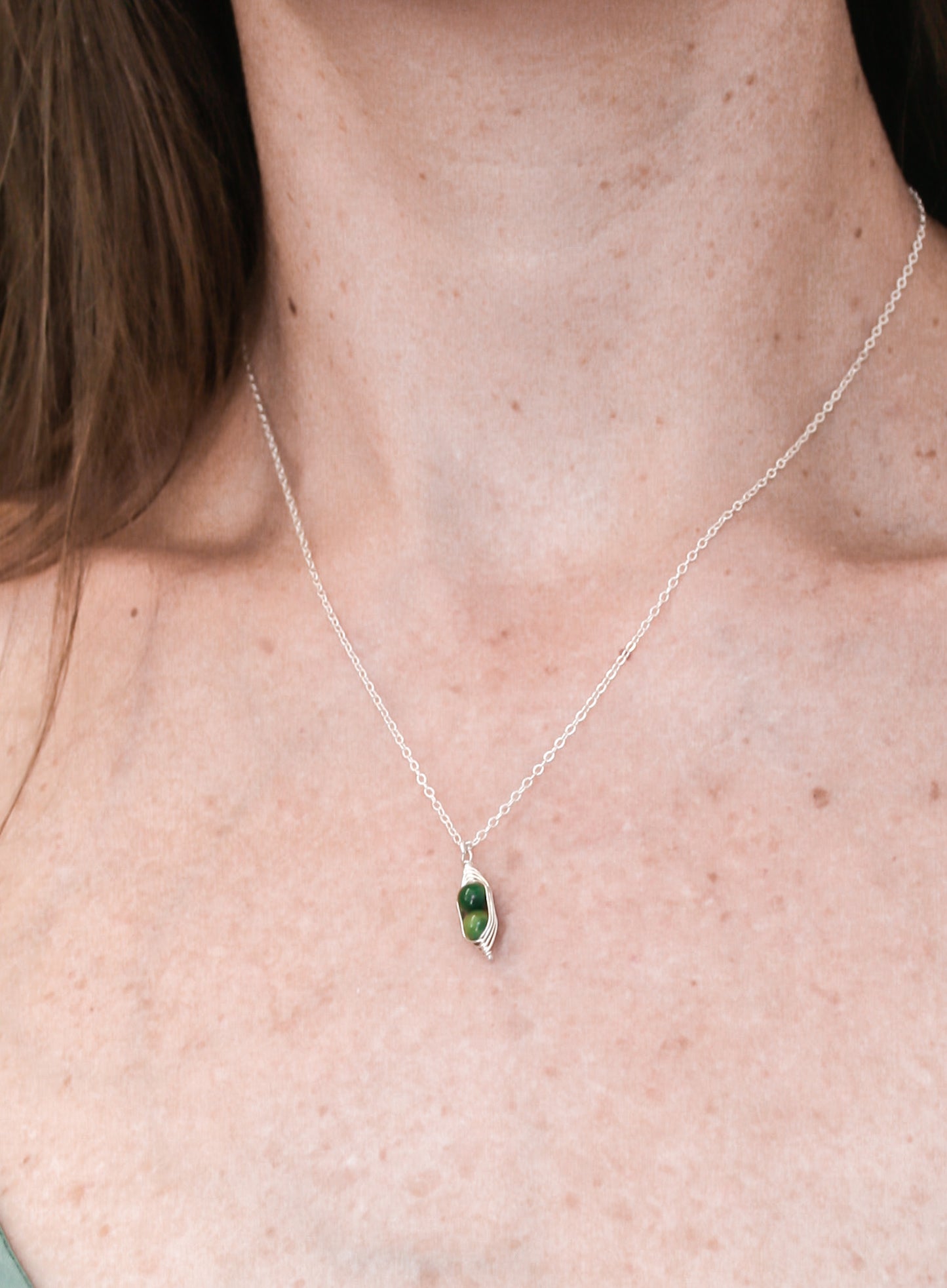 Two peas in a pod necklace [made to order]