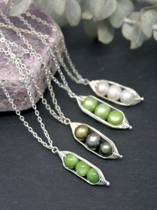 Three peas in a pod necklace [made to order]