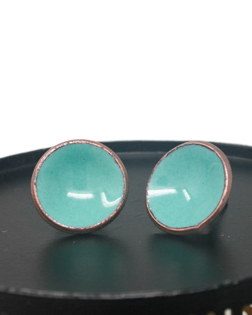 Enameled penny post earrings- new enamel blends [ready to ship]